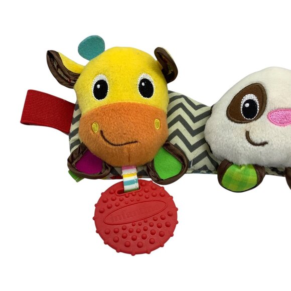 Infantino Baby Activity Toy Giraffe Panda & Duck Plush Teether Rings 15” - Picture 2 of 8